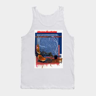 Blue and Orange Collage Tank Top